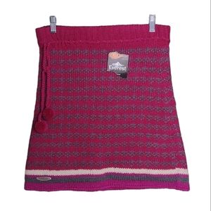 Everest fully lined wool skirt pom pom drawstring tie M NWOT